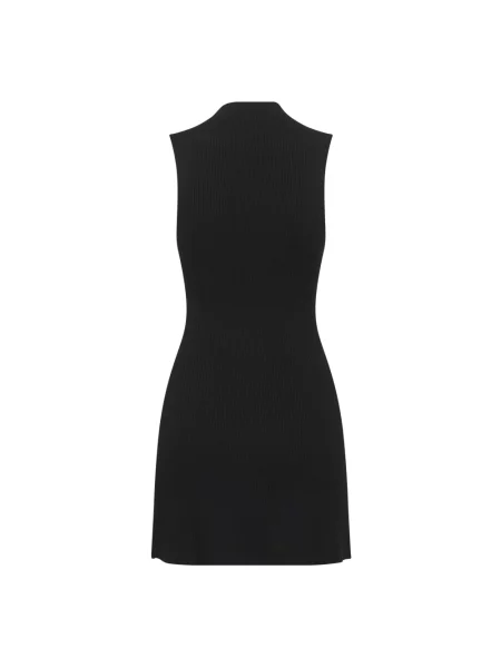 Krótka sukienka mini Diesel z wysokim kołnierzem wełniana czarna