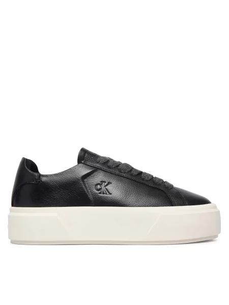 Sneakers Calvin Klein Flatform Laceup Lth Wl negru