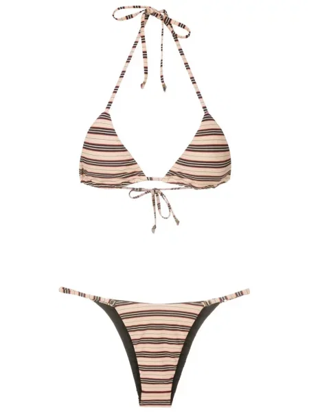 Bikini Amir Slama cu dungi cu imagine cu gât halter
