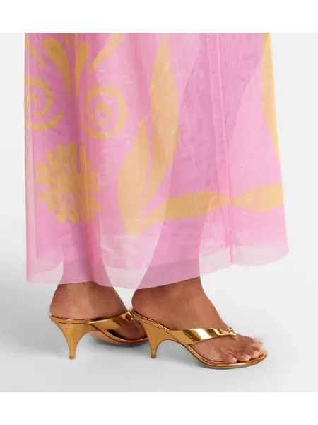 Rochie maxi Cala De La Cruz cu imagine roz