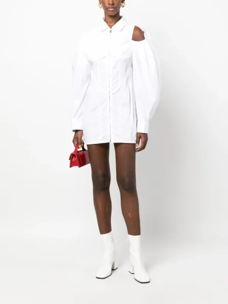 Asimetriška kostiumas marškininė suknelė Jacquemus balta