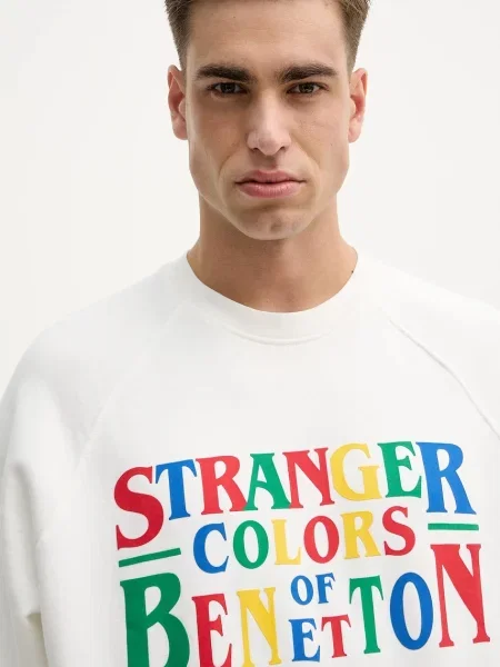 Кофта United Colors of Benetton x Stranger Things з аплікацією білий