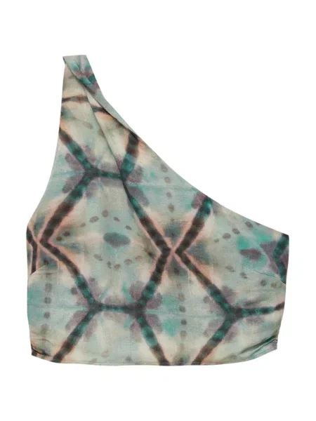 Pull&Bear Top turkizna / oliva / staro roza črna