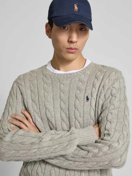 Sweter Ralph Lauren z logo szary
