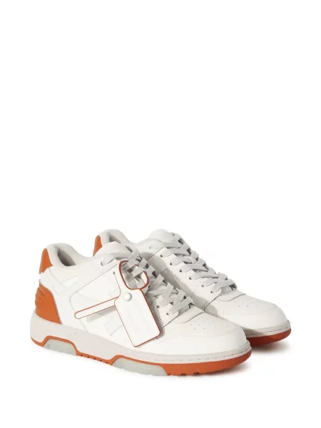 Iš natūralios odos verslo stiliaus sportbačiai Off-white balta