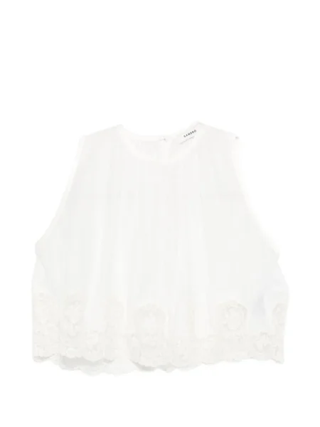 Bluză Sandro din dantelă alb