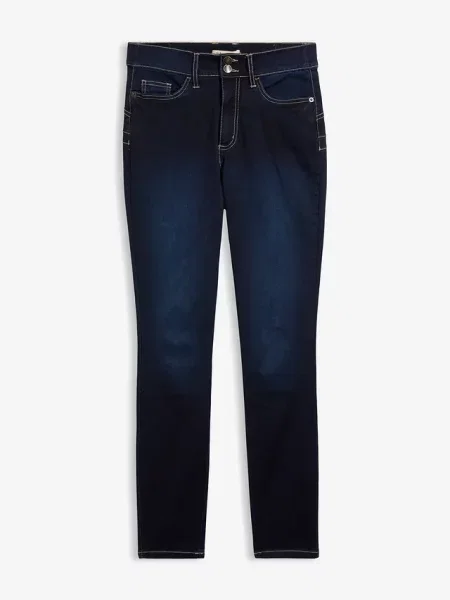 Dżinsy o kroju slim fit z dużą zawartością stretchu high waist niebieskie