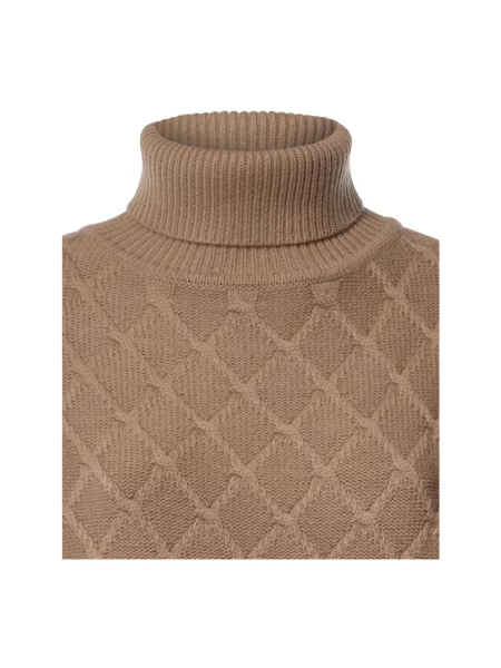 Sweter z golfem Max Mara do golfa brązowy