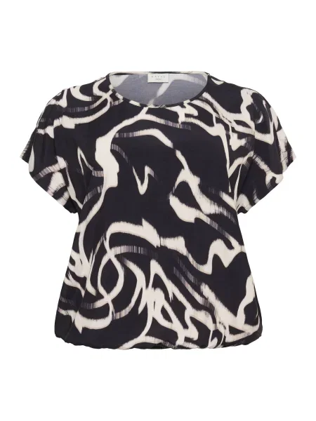 KAFFE CURVE Bluză KCmaren negru alb