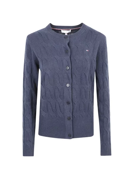 Pletený kardigan Tommy Hilfiger modrý