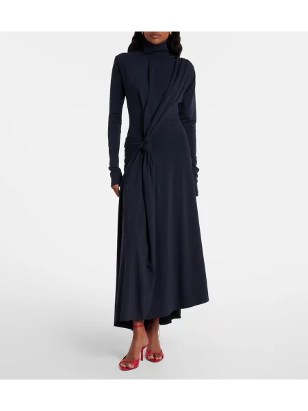 Rochie midi Victoria Beckham din jerseu albastru
