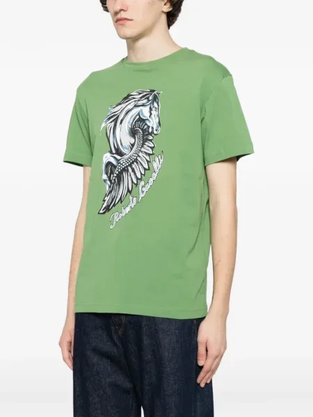 Tricou Roberto Cavalli cu imagine verde