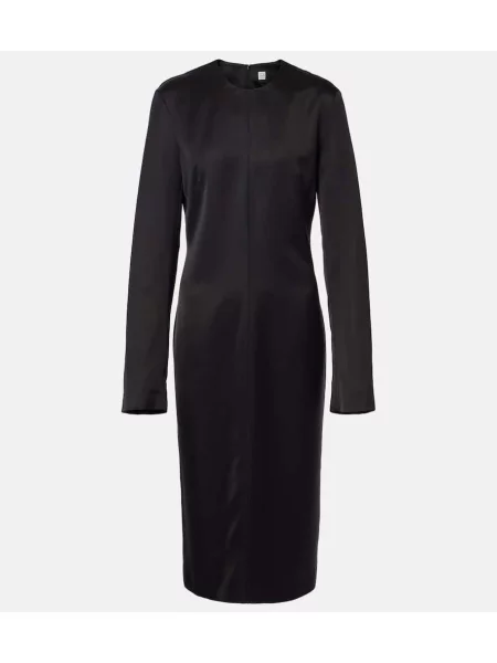Rochie midi Toteme din satin până la genunchi de costum negru