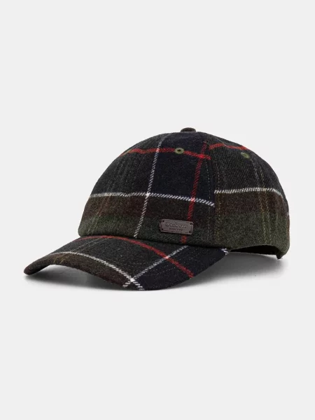 Kockás baseball sapka Barbour zöld