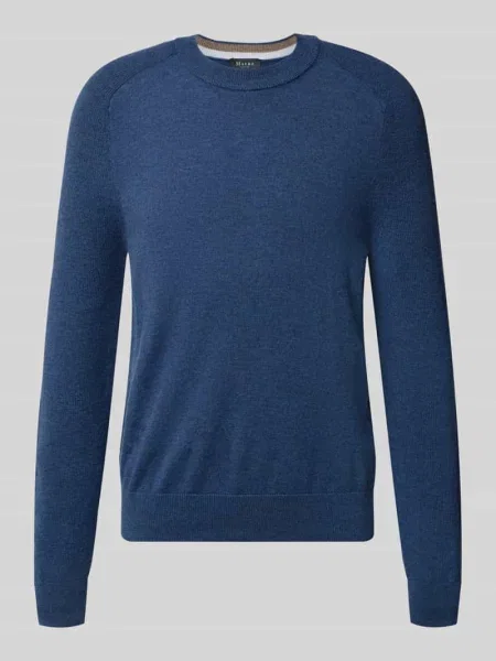 Sweter o kroju regular fit z czystej żywej wełny model ‘Geelong’ Maerz Muenchen niebieski