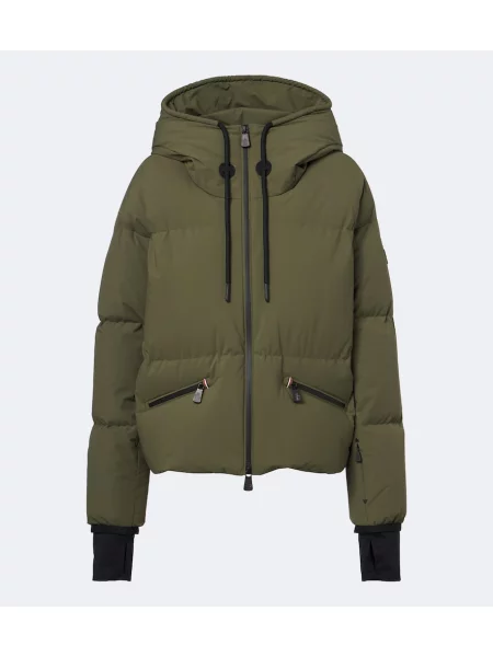 Geacă cu puf Moncler Grenoble cu glugă verde