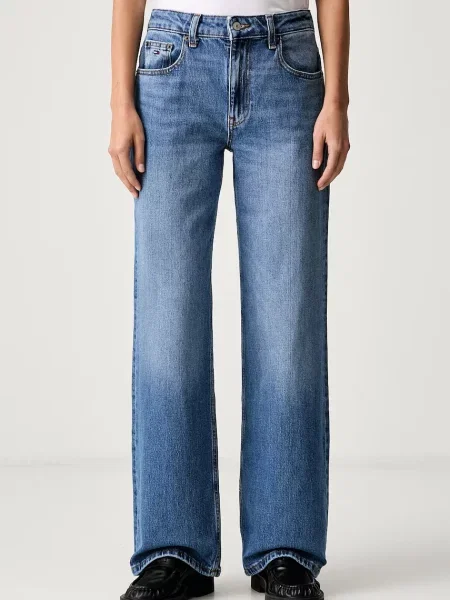 Tommy Jeans blugi relaxed fit pentru femei albastru