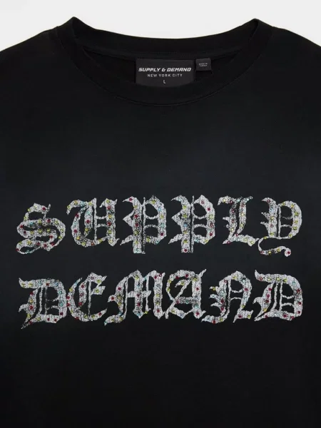 Supply&demand T-Shirt Glitter Tee Blk-Blk czarna