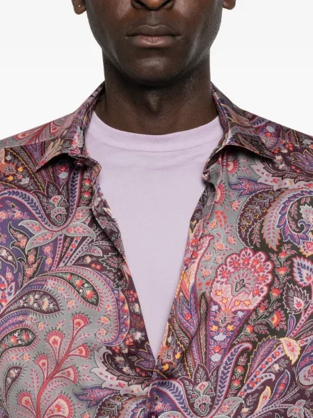 Cămașă Etro cu imagine cu model paisley violet