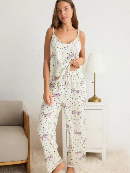 Trendyol Pijama șamoa / marin / deschis / roz pal albastru