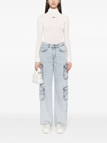 Top Off-white s potiskem bílý