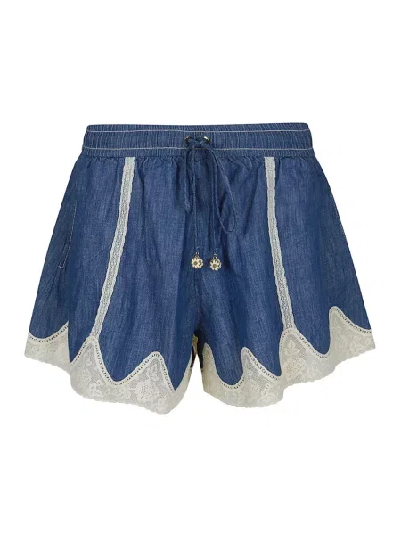 Krótkie szorty jeansowe Zimmermann niebieskie