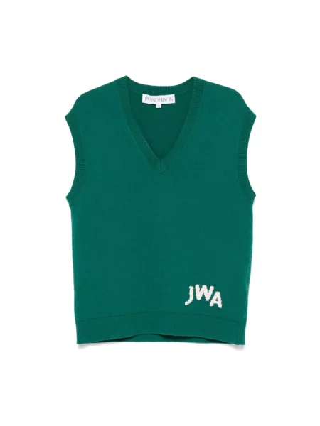 Dzianinowy sweter Jw Anderson zielony