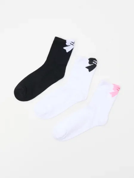 Sinsay Vysoké ponožky s motivem mašlí 3 pack vícebarevná