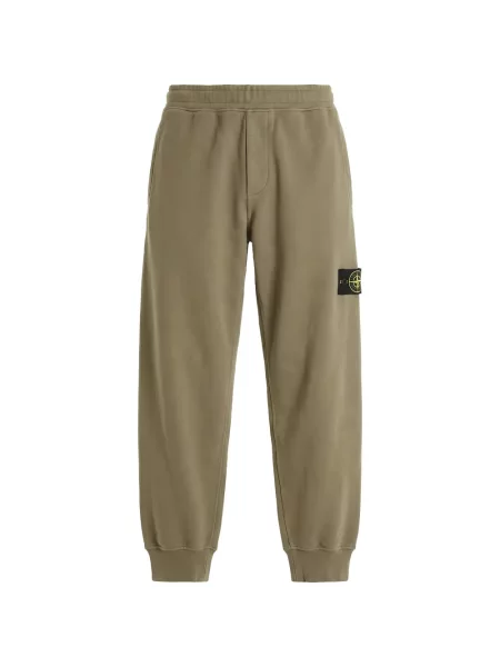 Pantaloni Stone Island cu strasuri alergare verde