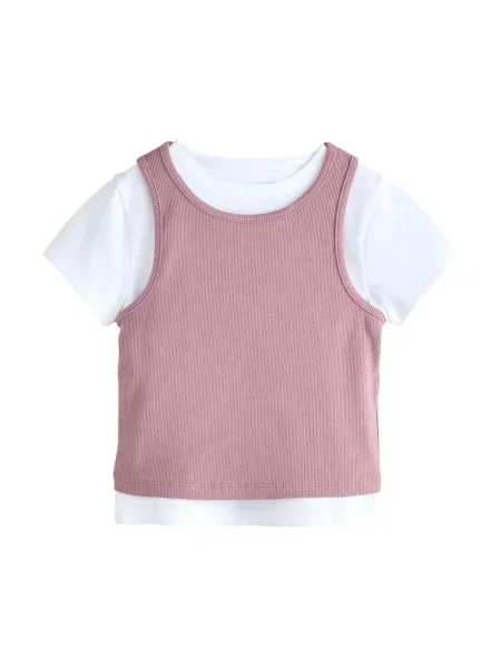 Next Tricou mauve alb