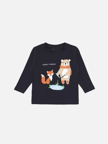 Дитячий Лонгслів YUKI темно-синій синя