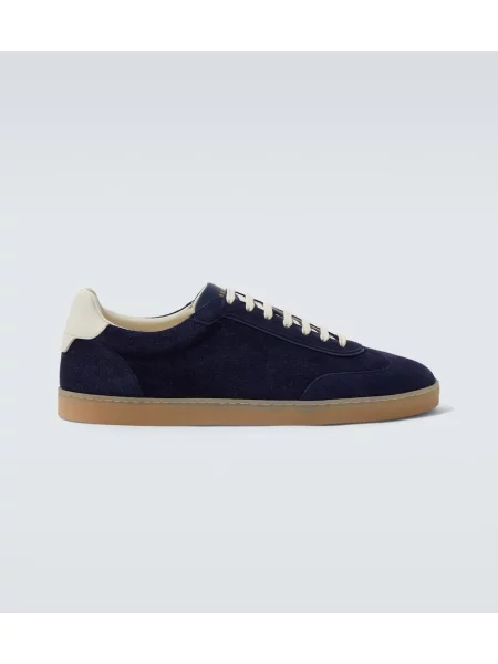 Sneakerși Brunello Cucinelli din piele de căprioară albastru