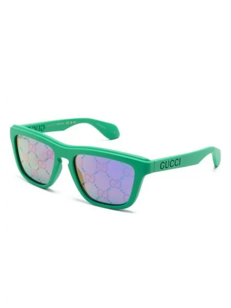 Kvadratiniai akiniai nuo saulės Gucci Eyewear žalia