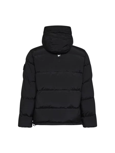 Kurtka puchowa Stone Island z kapturem z kamieniami czarna