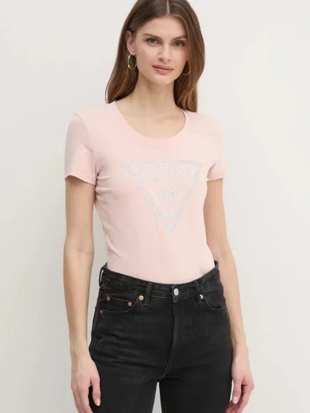 Тениска Guess розово