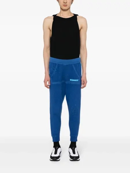 Raštuotos bėgimas kelnės Dsquared2 mėlyna