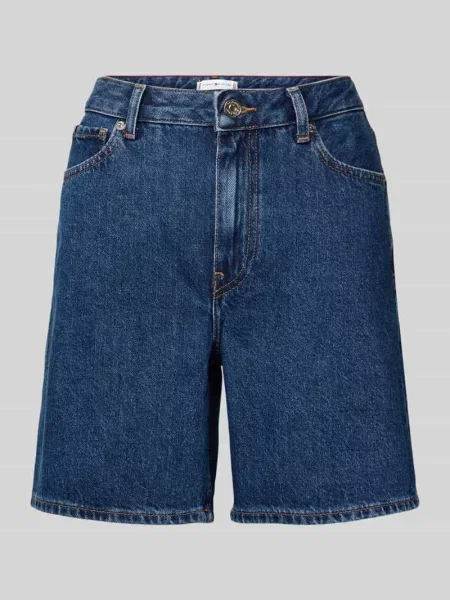 Spodnie z prostymi nogawkami bermudy z czystej bawełny model EMI' Tommy Hilfiger niebieskie