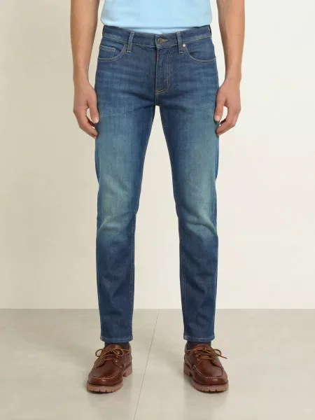 Mos Mosh Gallery Džíny Mmgandrew Parma Slim Fit mid blue modré