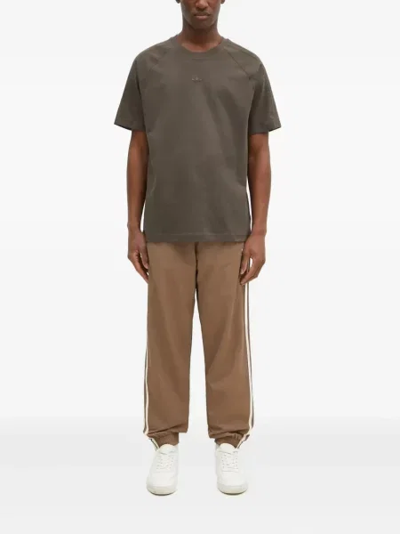Pantaloni palazzo Adidas cu dungi plisat cu imagine albastru