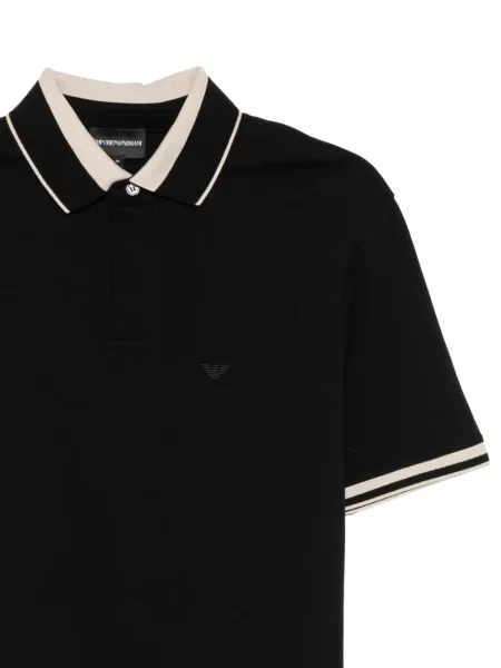Polo Emporio Armani με κέντημα μαύρο