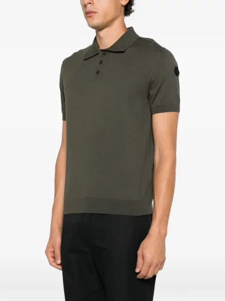 Scurt tricou polo Moncler cu autograf verde