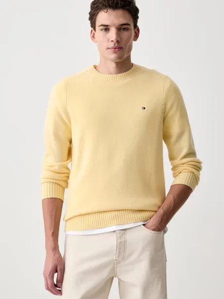 Tommy Hilfiger pulover pentru bărbați din lână galben