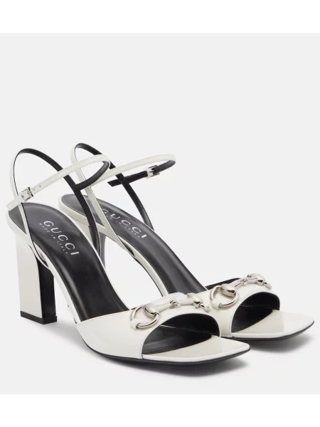 Sandale Gucci din piele slingback alb