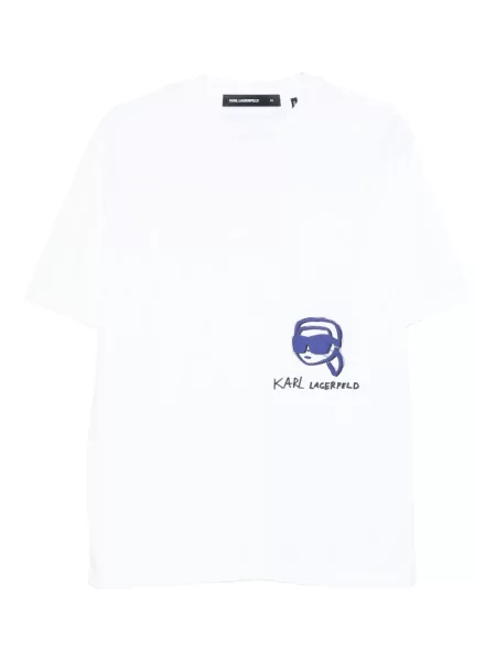 Tricou Karl Lagerfeld cu imagine alb
