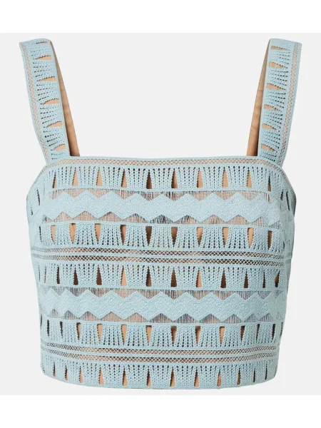 Cropp top Elie Saab de mătase albastru