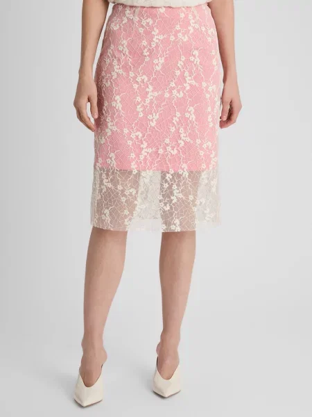 Guido Maria Kretschmer spódnica midi z siateczki Francesca Kobiety Sztuczne włókno wzorzysty 34 różowy