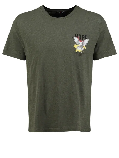 Key Largo Tricou Hope galben / oliv / roșu negru