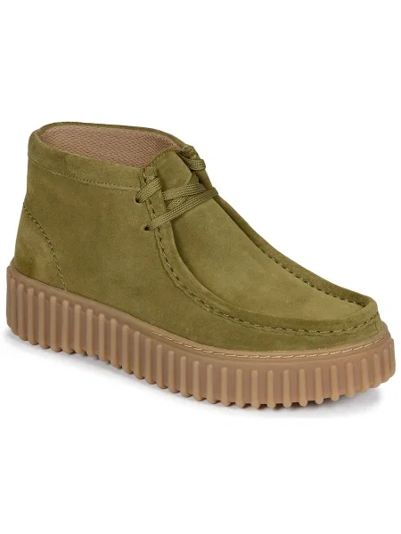 Šnurovacie tenisky Clarks khaki