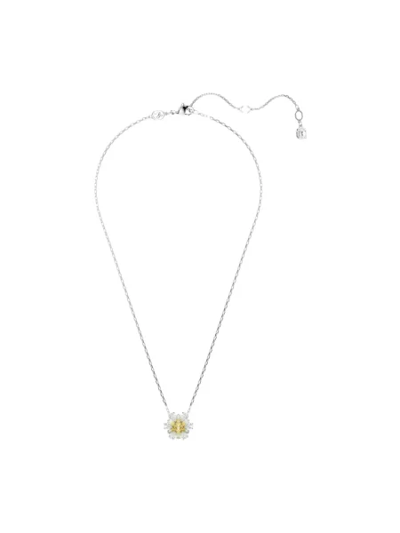 Naszyjnik Swarovski w kwiatki szary