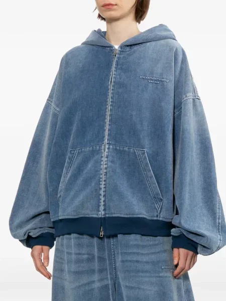 Mikina s kapucňou Alexander Wang modrá